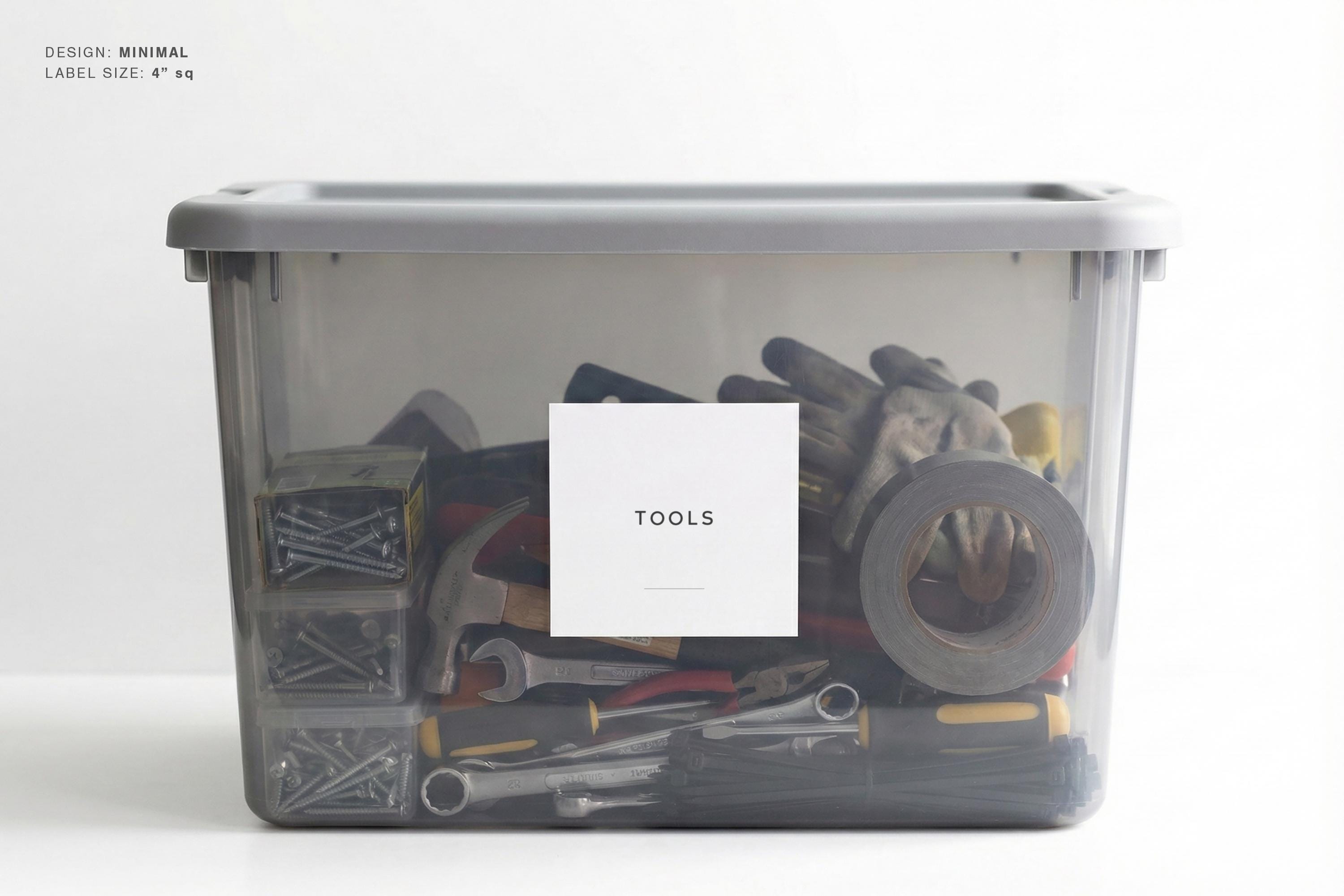Garage & Storage Bin Labels (minimal Design) • Minimalist Custom Labels ...