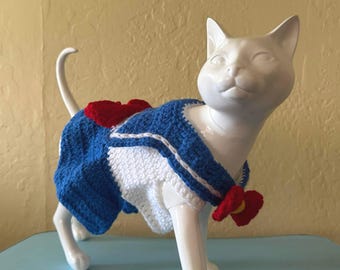 Handmade Sailor Moon Crochet Cat Sweater
