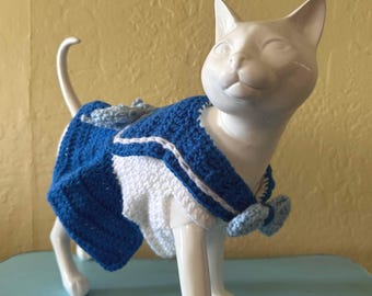 Handmade Sailor Mercury Crochet Cat Sweater