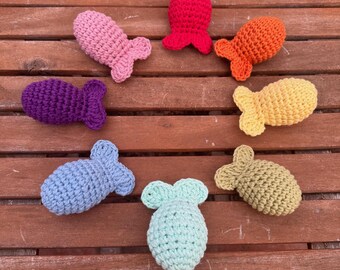 Crochet Catnip Fishie Cat Toy (Set of 3) - Assorted Colors
