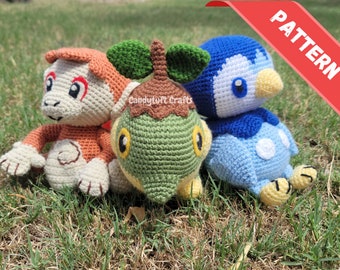 Gen 4 Starters Crochet Pattern Bundle