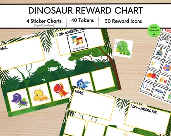 Dinosaur Reward Chart for Kids, Jurassic Reward Chart, Dinosaur Token Board, Dinosaur Behavior Chart