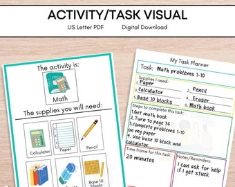 School Task Planner, Student Activity Visuals (Digital Download)