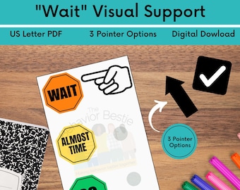 Wait Visual Prompt | Wait Visual | Waiting Visual Time Management | Time Management Visual | Waiting Visual Autism | Teach Kids to Wait
