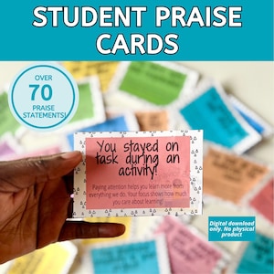 Cartoline di lode per studenti, Note positive per gli insegnanti per gli studenti, Note positive stampabili, Aula positiva, Strumenti di gestione della classe,