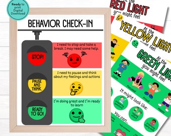 Traffic Signal Behavior Check-In: Kids Coping Skills (Digital Download)
