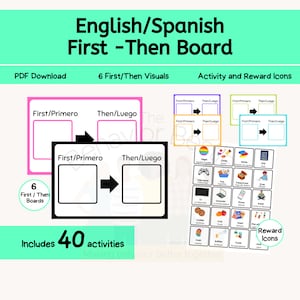 English Spanish First/Then Board | Visual Schedule | Dual Language Visual Support | First Then Visual Schedule | Autism Support | ABA