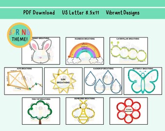 Spring Mindfulness Cards: Finger Tracing Breathing Exercises (Digital Download)