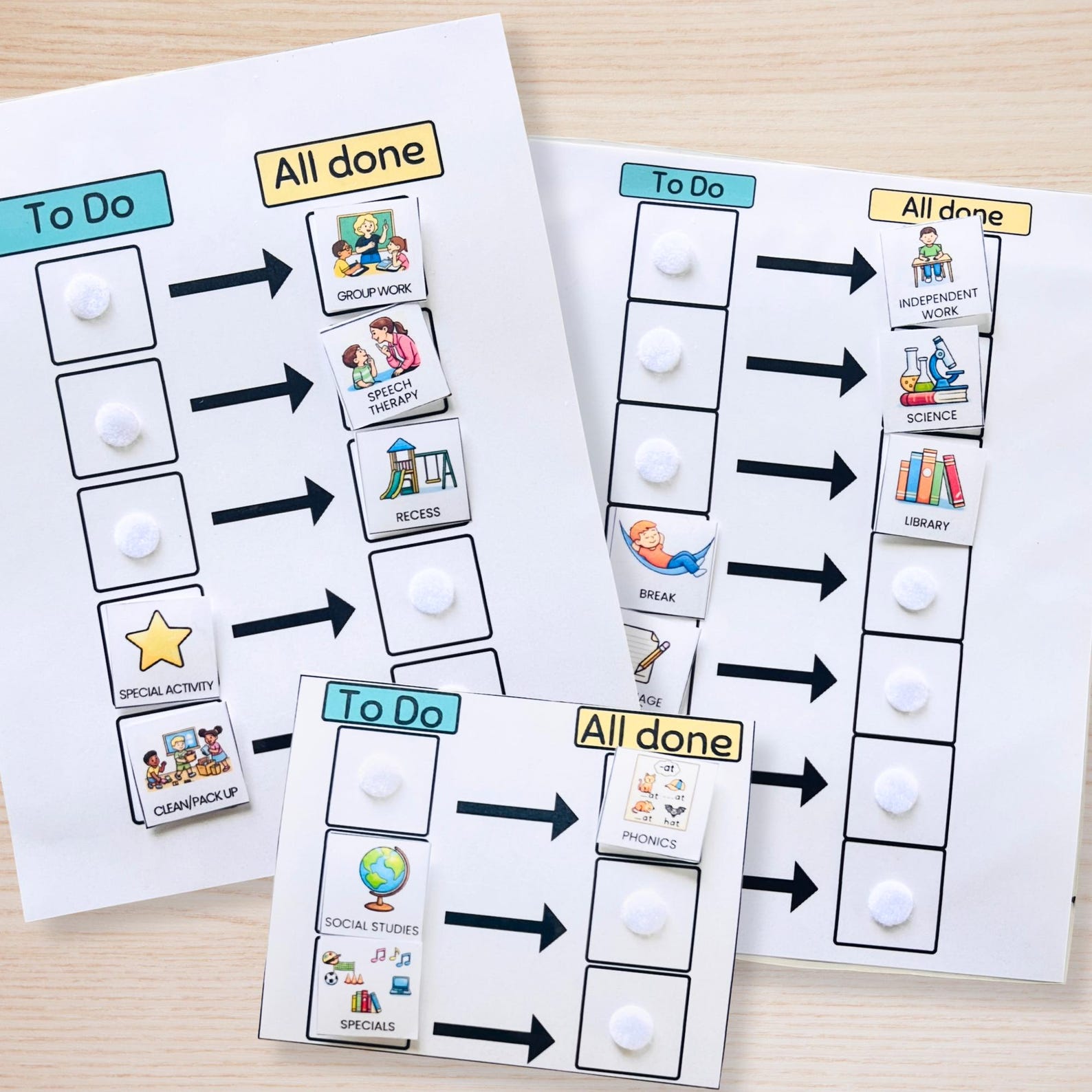 Visual Schedule for Kids | to Do All Done Chart With Picture Icons for ...