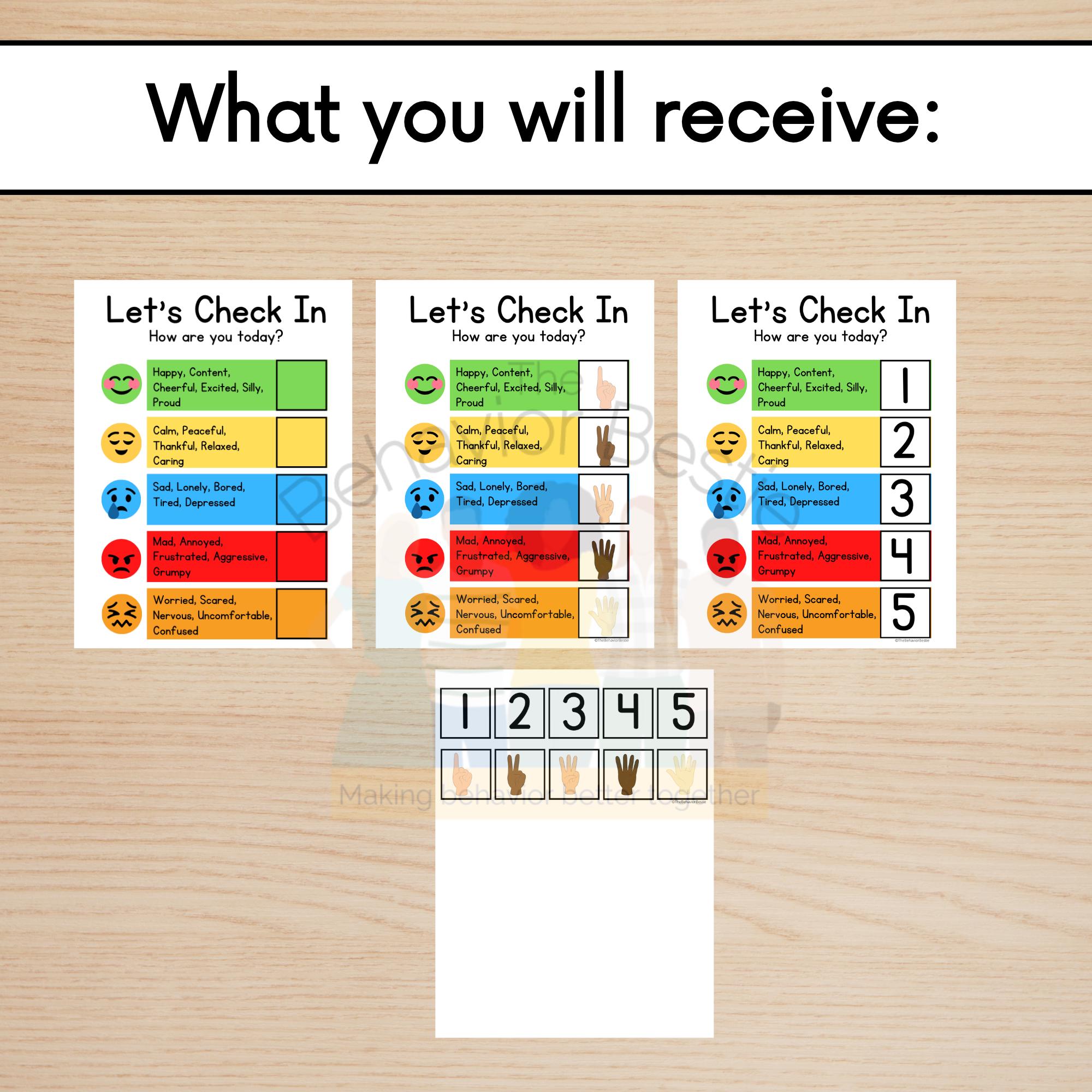 Printable Emotions Check-in Chart: Kids Feelings, Editable (PDF) - Etsy