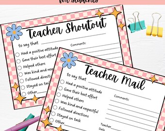 Retro Teacher Mail Cards: Positive Notes Home (PDF)