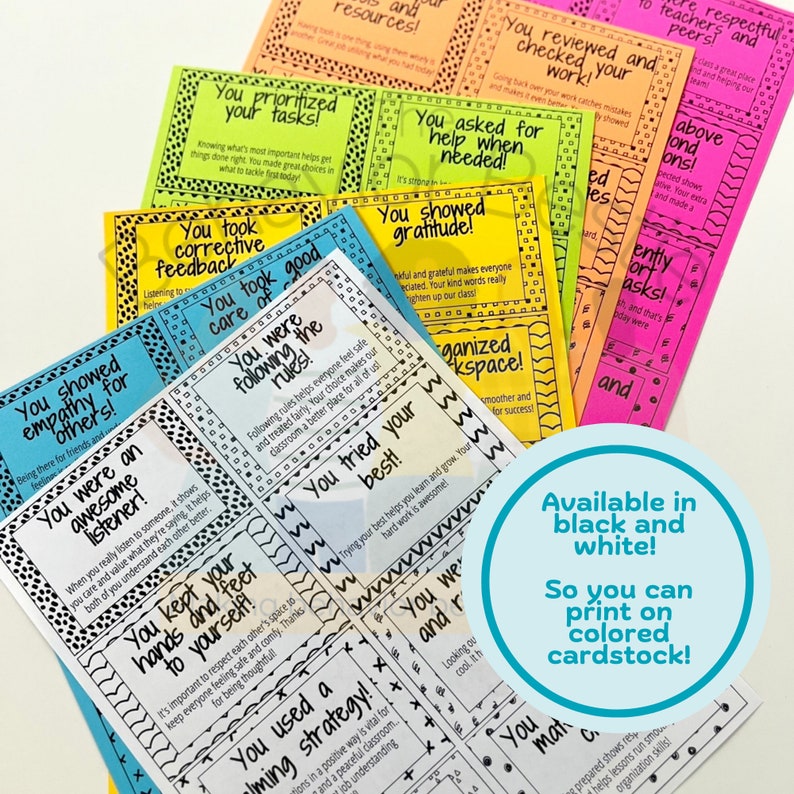 Positive Praise Cards for Students: Classroom Management (digital ...