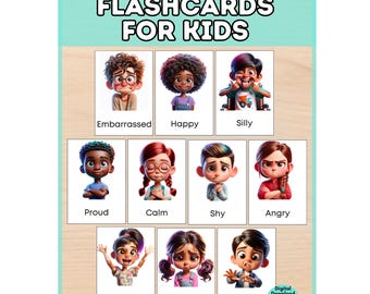 Emotion Flashcards for Kids: Montessori Social Emotional Learning (Digital Download)