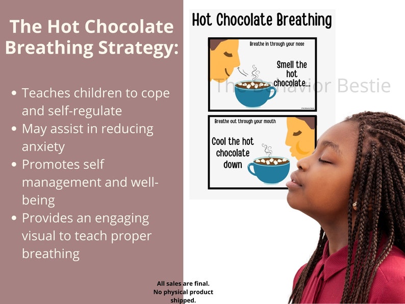 Hot Chocolate Breathing Strategy Coping Skills Breathing Visual for
