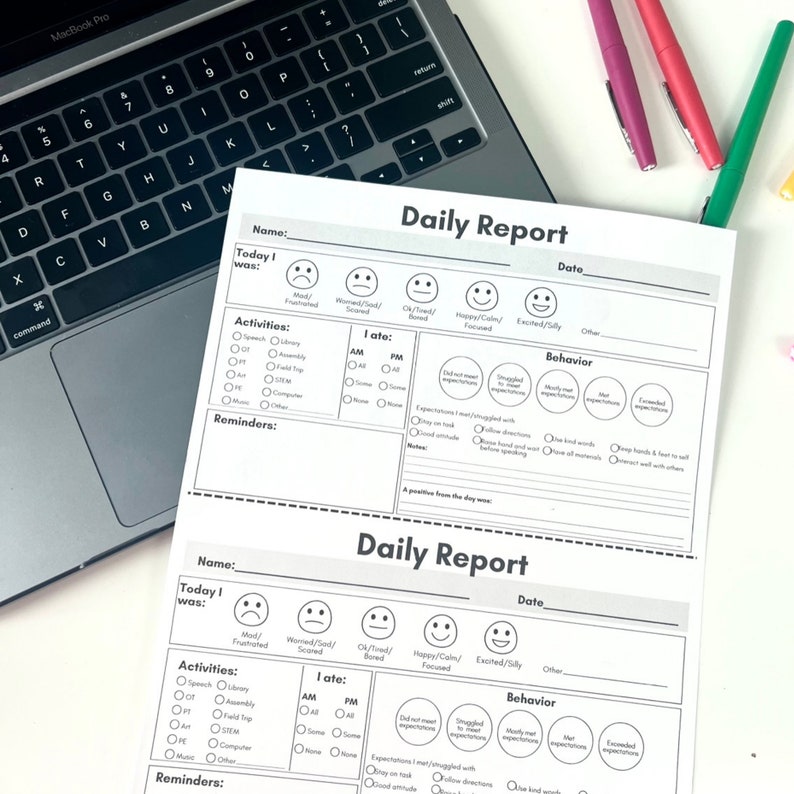Editable Daily Communication Report for Teachers Instant PDF Download ...