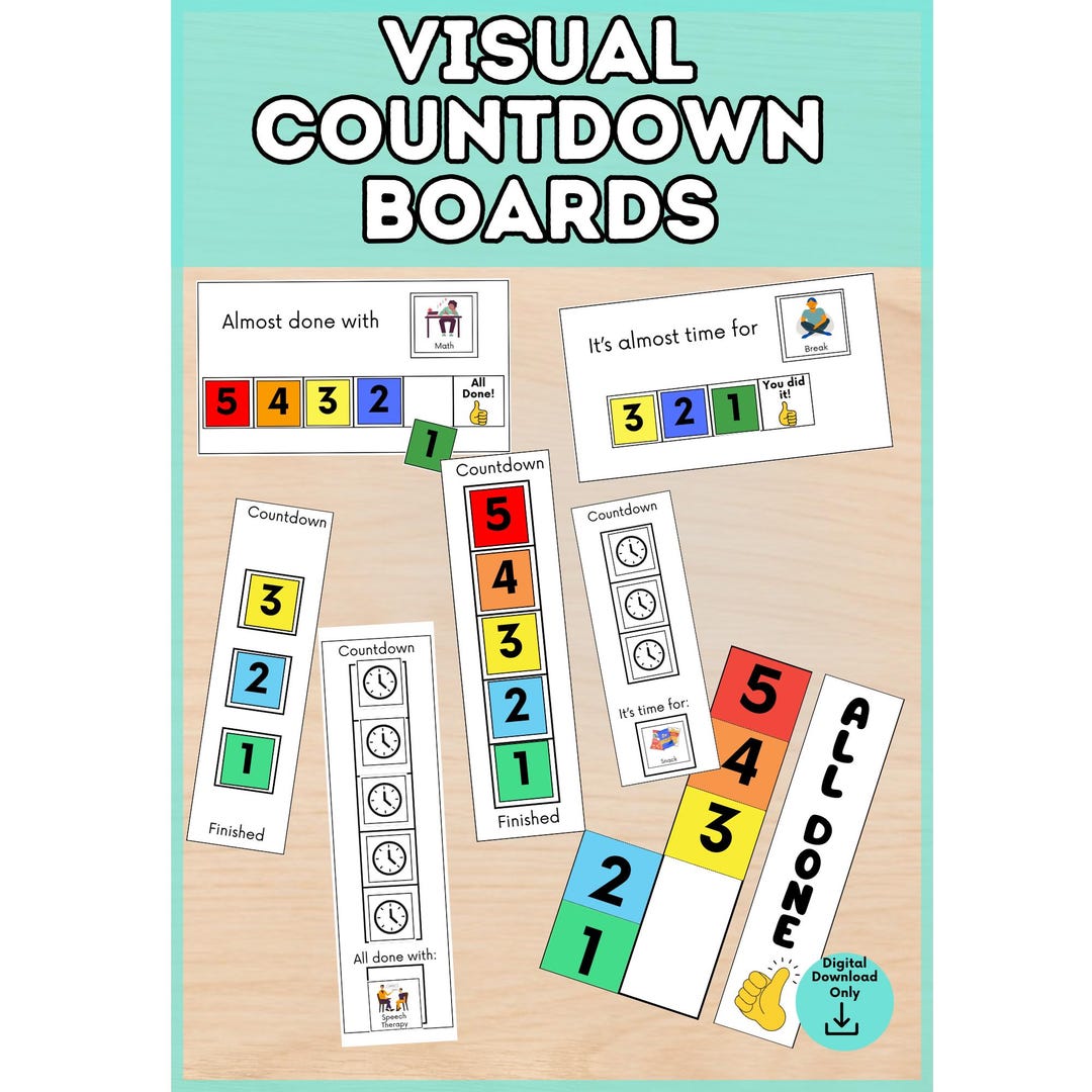 Visual Countdown Boards | Visual Supports for Transitions, Waiting, and ...