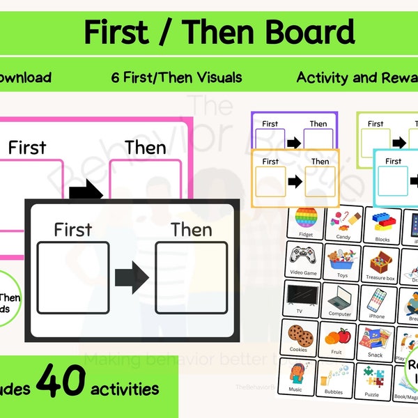 First Then Board | Visual Schedule | Visual Support | Behavior Support | First Then Visual Schedule | Autism Support | ABA | Diverse Needs