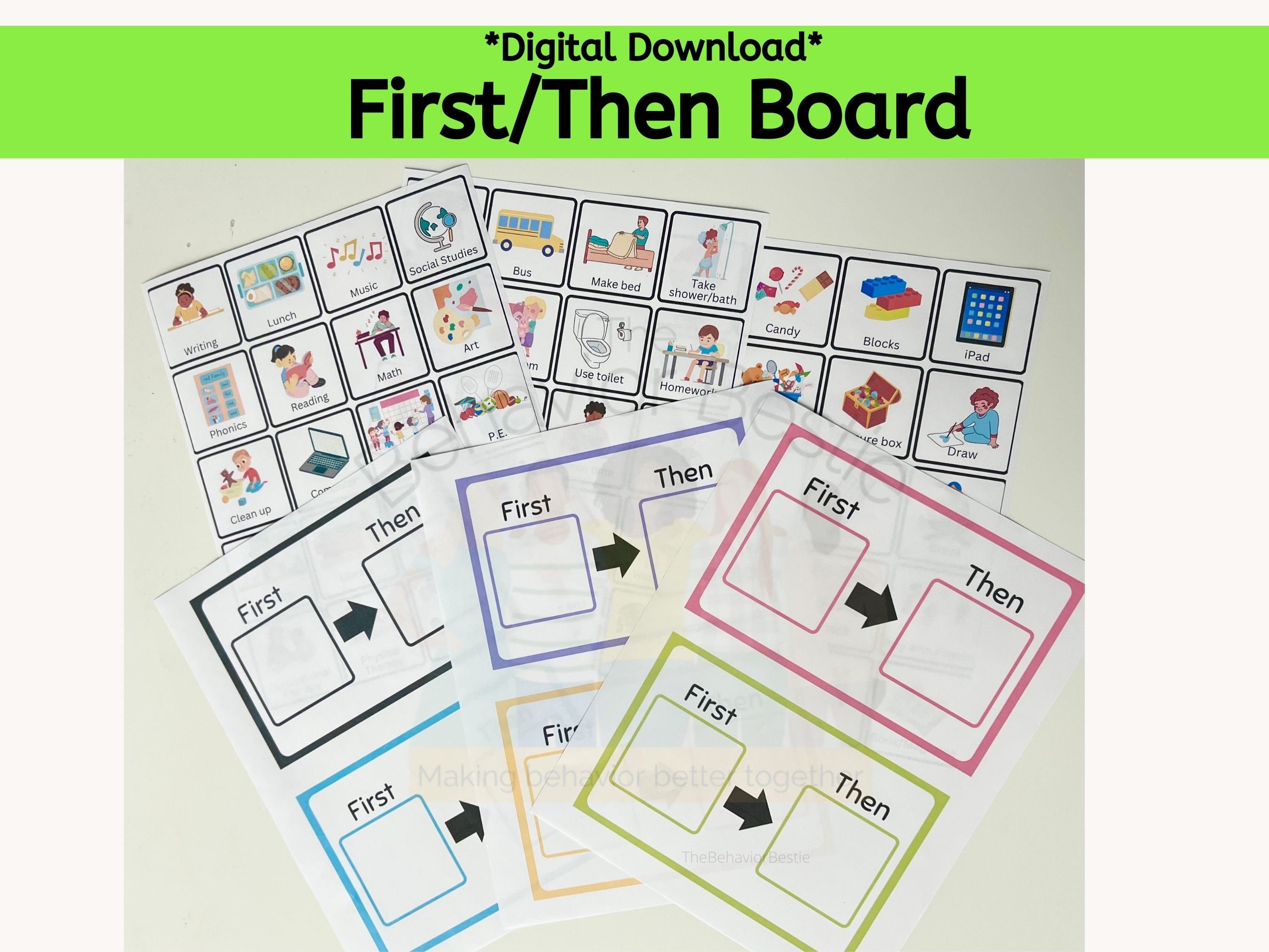first-then-board-visual-schedule-visual-support-behavior-etsy-uk