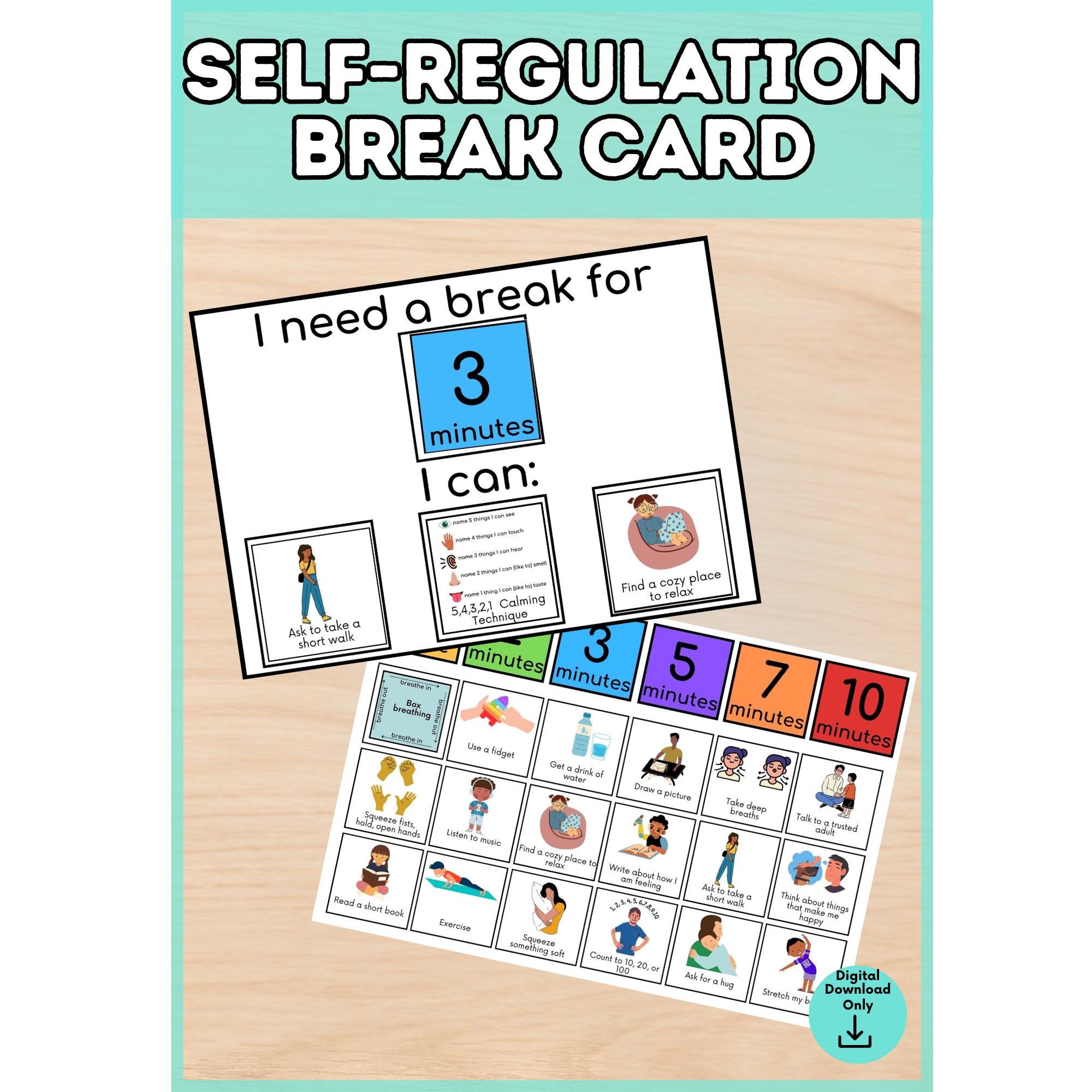First Break Visual I Need a Break Visual: Self-regulation Cards for Kids (PDF Download) - Etsy