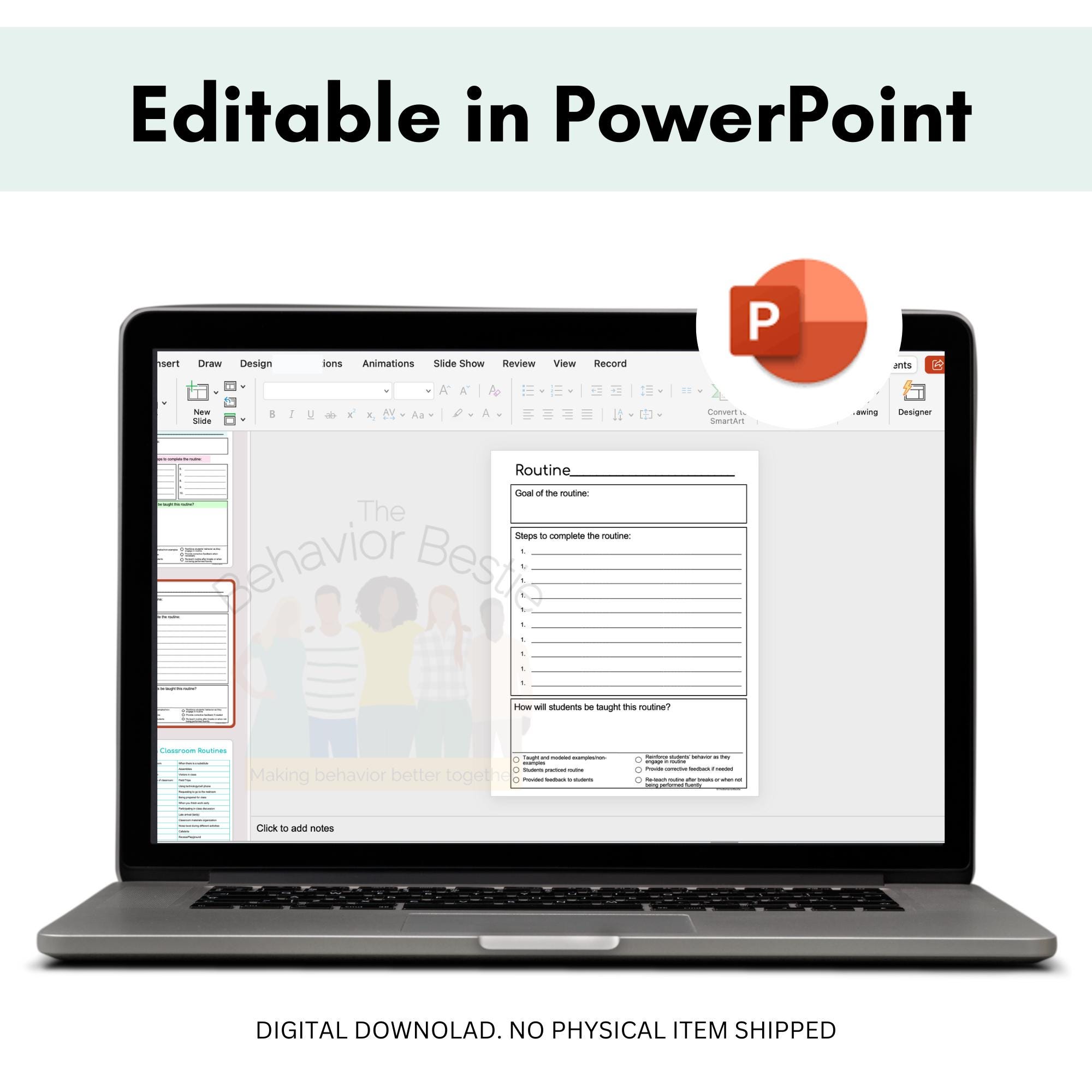 Classroom Routine Planning Form: Editable Templates (digital Download ...