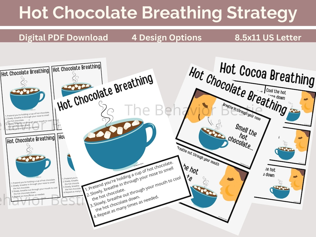 Hot Chocolate Breathing Strategy Coping Skills Breathing Etsy