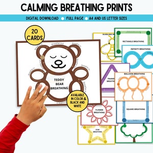 Mindfulness Breathing Cards, Calming Corner Cards, Calming Breathing Mats, Finger Tracing Breathing Cards, Calming Strategies