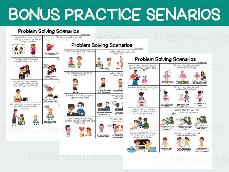Problem Solving Reflection Sheet: Scenarios & Solution Wheel (PDF ...