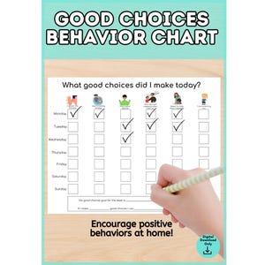 Tableau des bons choix pour les enfants à la maison | Tableau de comportement positif et suivi des routines