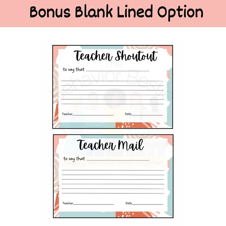 Printable Positive Teacher Note Boho Digital Teacher Mail Etsy