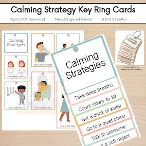 Calming Strategy Cue Cards| Behavior Cue Cards | Calming Strategies | Coping Skill Cards | Simple Calming Strategy Cards