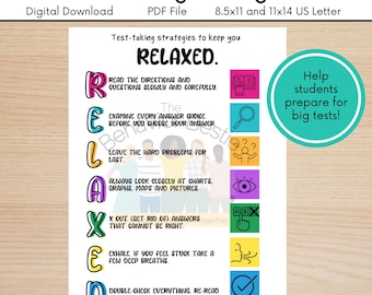RELAXED Test-Taking Strategies | A Visual Guide for Test Prep & Student Confidence