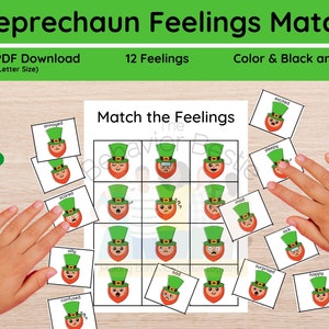 Leprechaun Feelings Match | St. Patrick&#39;s Day Activity | Feelings Match Activity | Identify Emotions | Feelings Chart | Emotions Chart