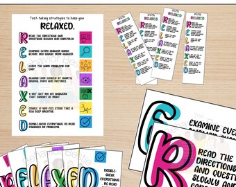 Test Taking Strategies: RELAXED Printable Posters (Digital Download)