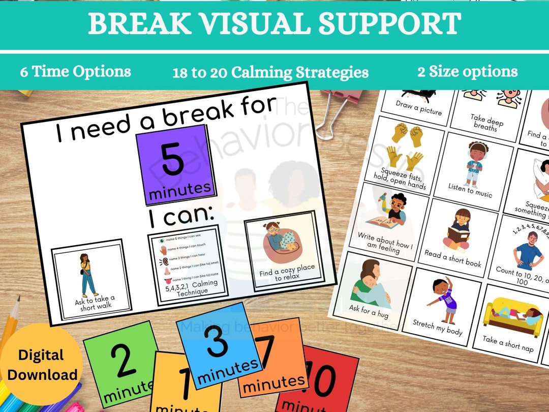 Autism Break Card Visual Support Calming Strategies PDF Pattern Etsy Autism Break Card Visual Support Calming Strategies PDF Pattern Etsy