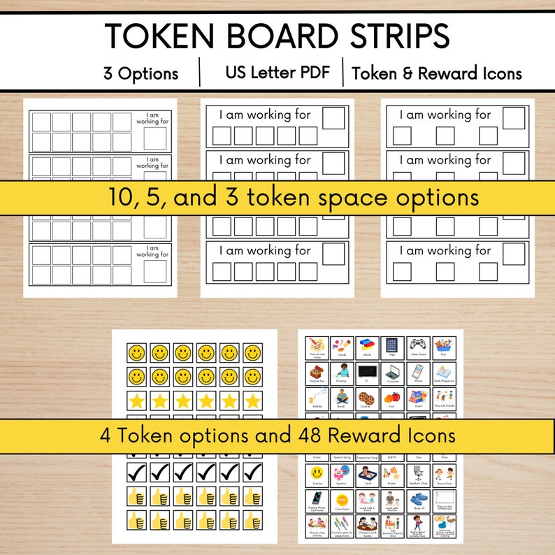 Printable Token Boards Kids Reward Chart Token Boards for Speech ABA Printable Token Boards Kids Reward Chart Token Boards for Speech ABA