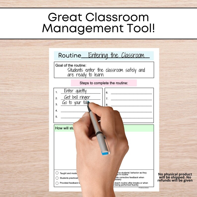 Classroom Routine Planning Form: Editable Templates (digital Download ...