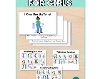 Girl Potty Training Visual: Toileting Routine Chart (Digital Download)