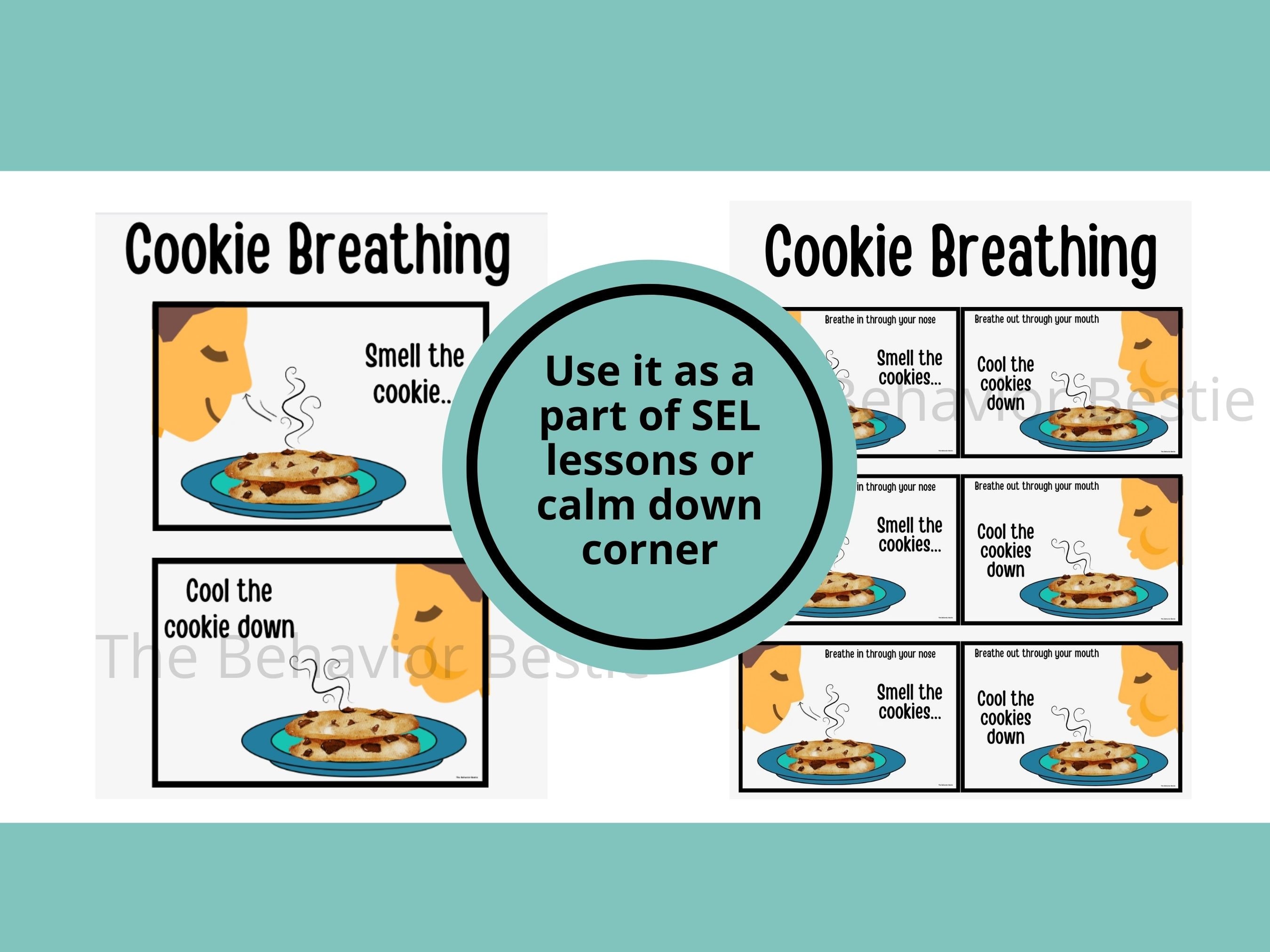 Cookie Breathing Strategy Coping Skills Breathing Visual for Kids