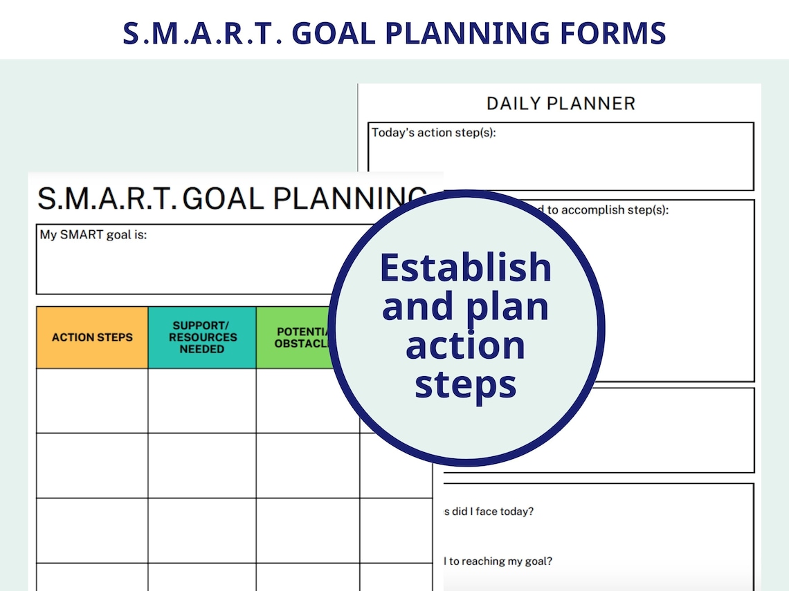 SMART Goals Sheet SMART Goal Template SMART Goal Planning Form Goal ...