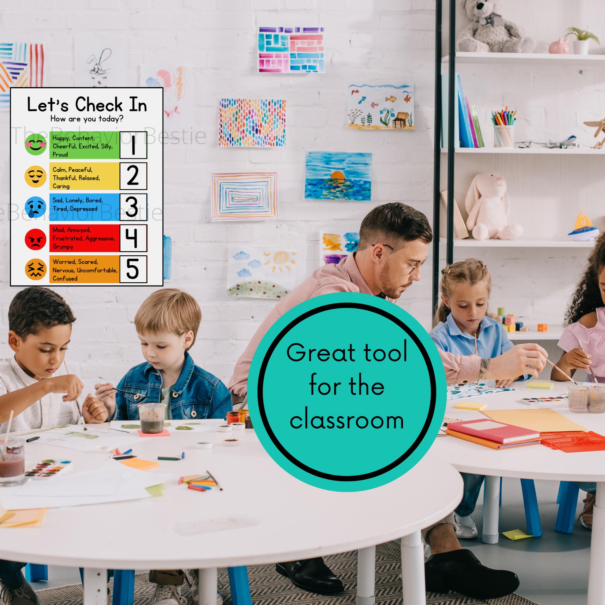 Printable Emotions Check-in Chart: Kids Feelings, Editable (PDF) - Etsy