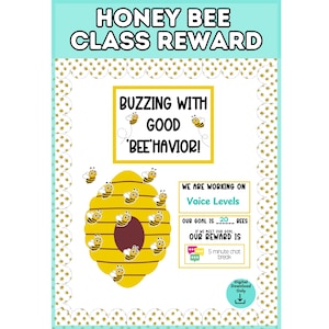 Bee Classroom Reward System: Behavior Management Decor | Preschool Reward Chart  (Digital Download)