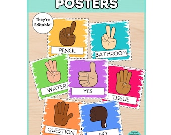 Señales manuales editables para el aula: Herramientas de gestión (PowerPoint)