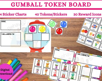 Kaugummi Token Board: Ausdruckbare Belohnungstafel für Kinder (Digitaler Download)