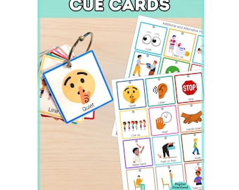 Visual Behavior Cue Cards for Kids: Classroom Management (Digital Download)