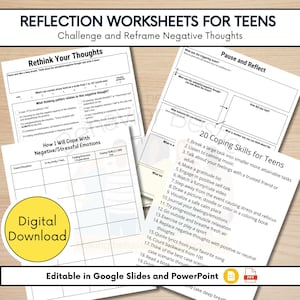 Behavior Reflection Forms For Teens | Think Sheets for Teens | SEL for High School | Reflection Forms | Emotion Check in for Teens