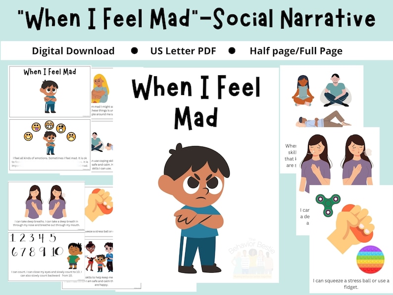 Feeling Mad Social Narrative: Emotional Regulation Story (PDF) - Etsy