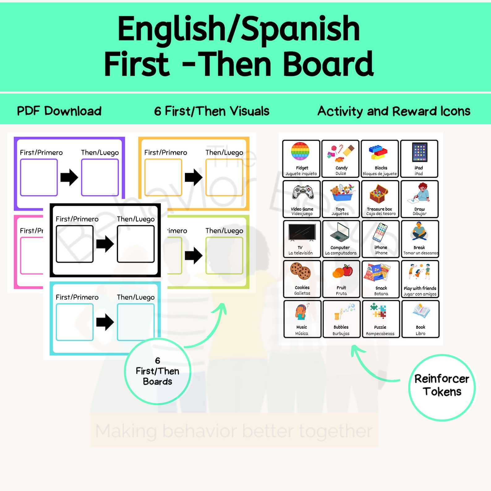 English Spanish First/then Board Visual Schedule Dual Language Visual ...