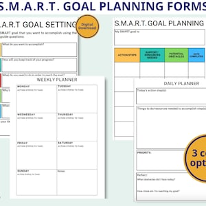SMART Goals Sheet | SMART Goal Template | SMART Goal Planning Form ...