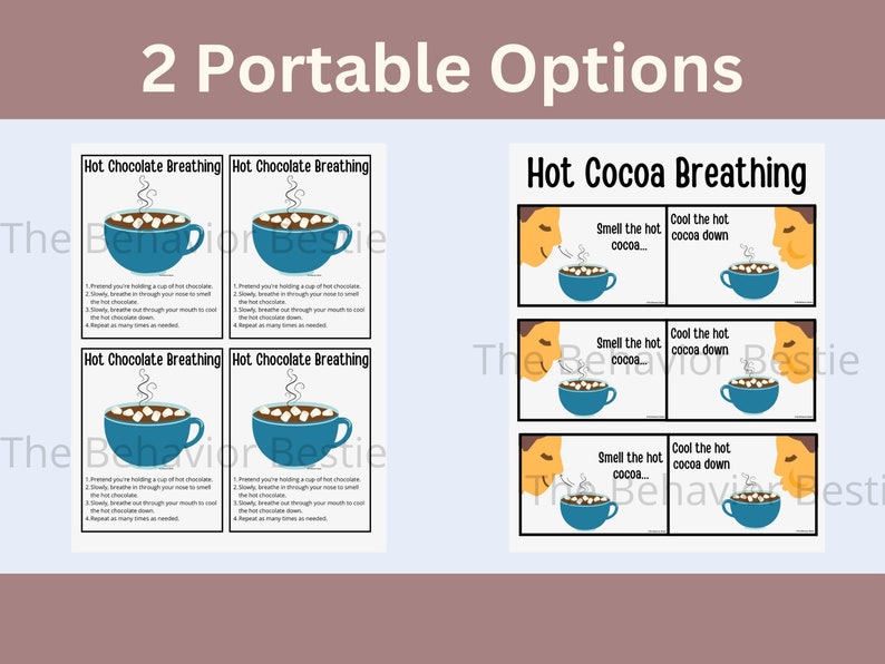 Hot Chocolate Breathing Strategy Coping Skills Breathing Visual for