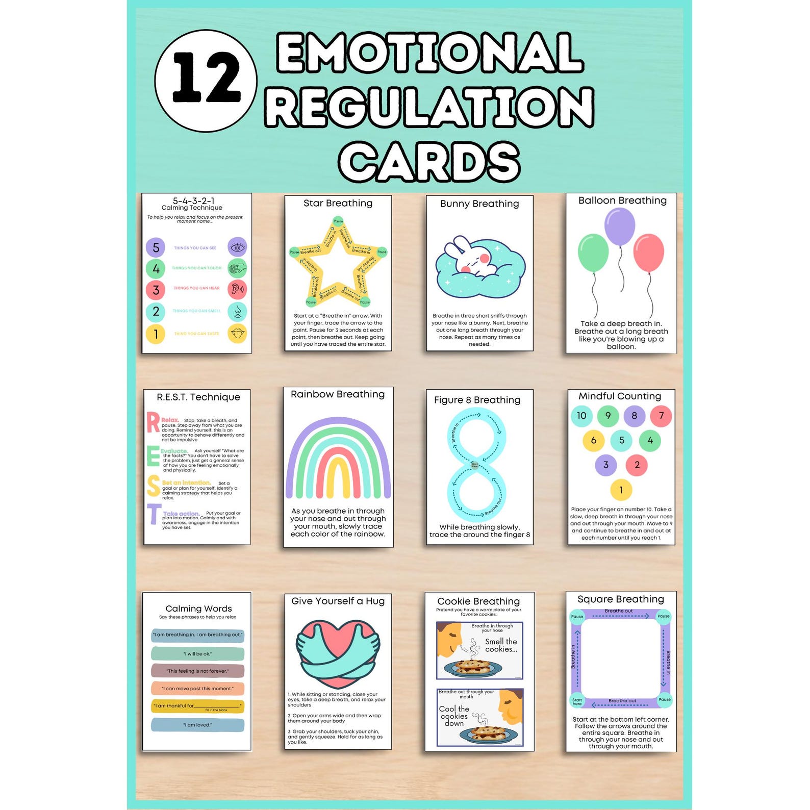 Emotional Regulation Cards for Kids: Coping Skills & Calming Techniques ...